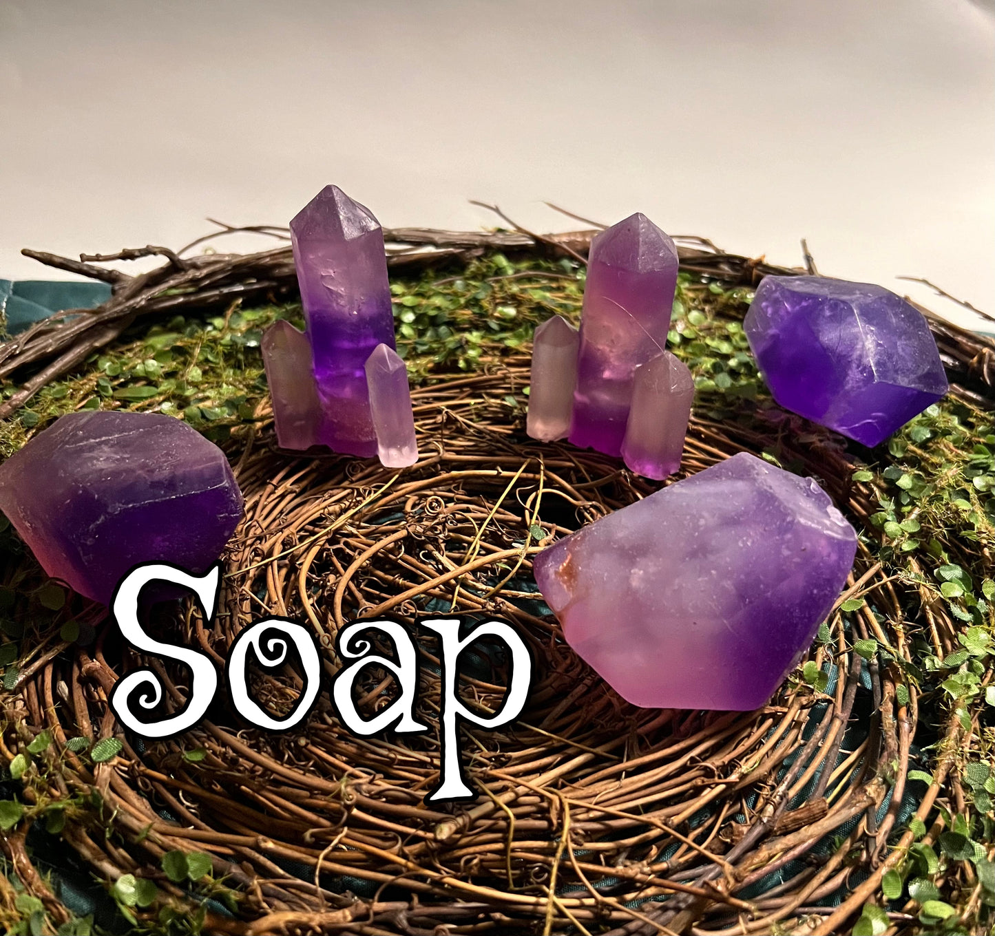 Crystal Soap - Tower with points  Ginger Peach  (See Separate Listing for solid base style)