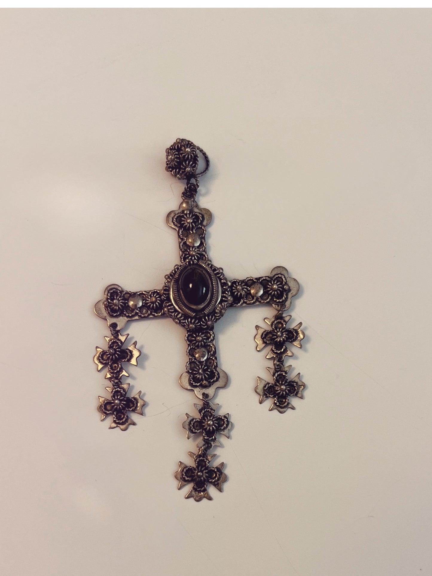 Vintage Taxco  Sterling Silver Cross Pendant