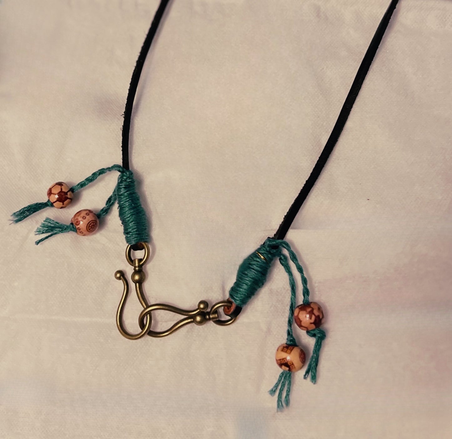 Creation Goddess Pendant - Leather Cord -Large Hook clasp