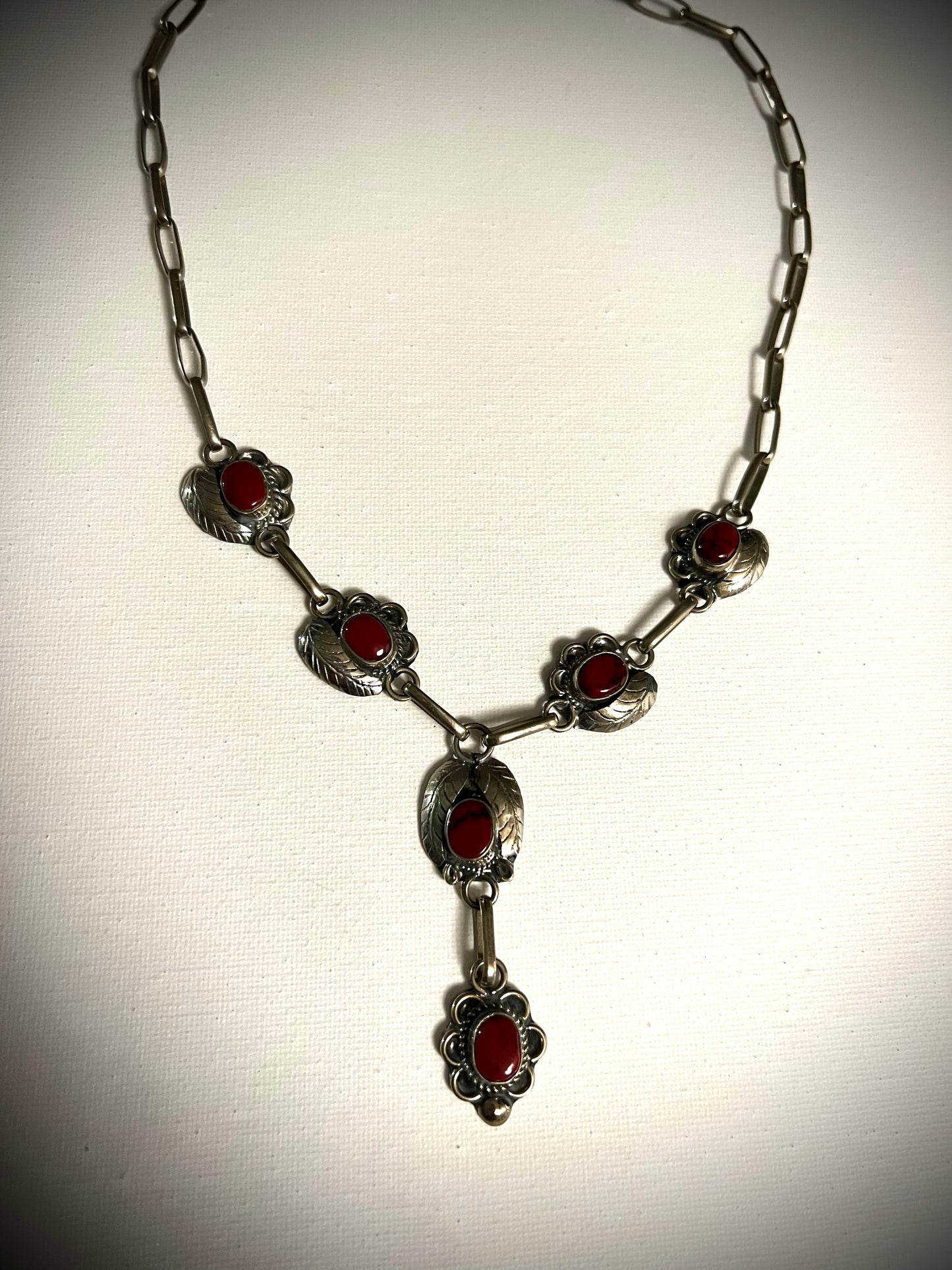 Vintage Red Jasper Mexican Silver